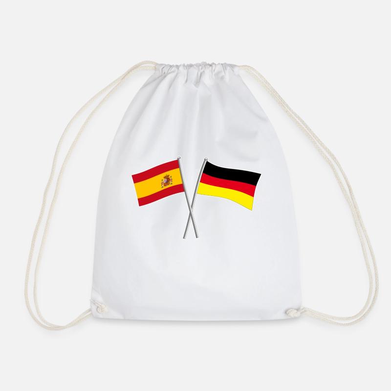 Spanien Deutschland Fahne - Turnbeutel - Weiß