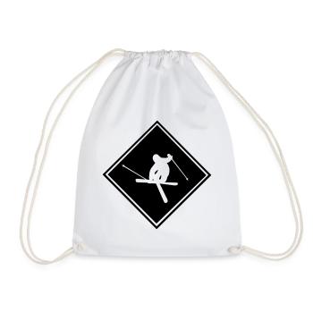 Ski, ski, ski, après-ski, freeski, hiver - Sac de sport léger - blanc - Devant