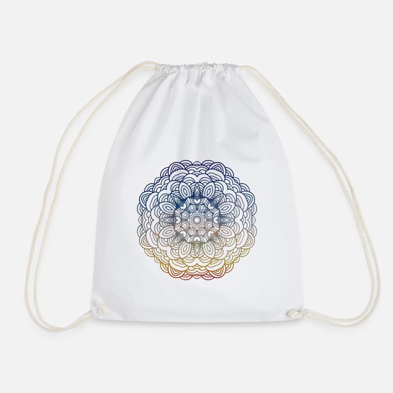 Mandala - Drawstring Bag - white