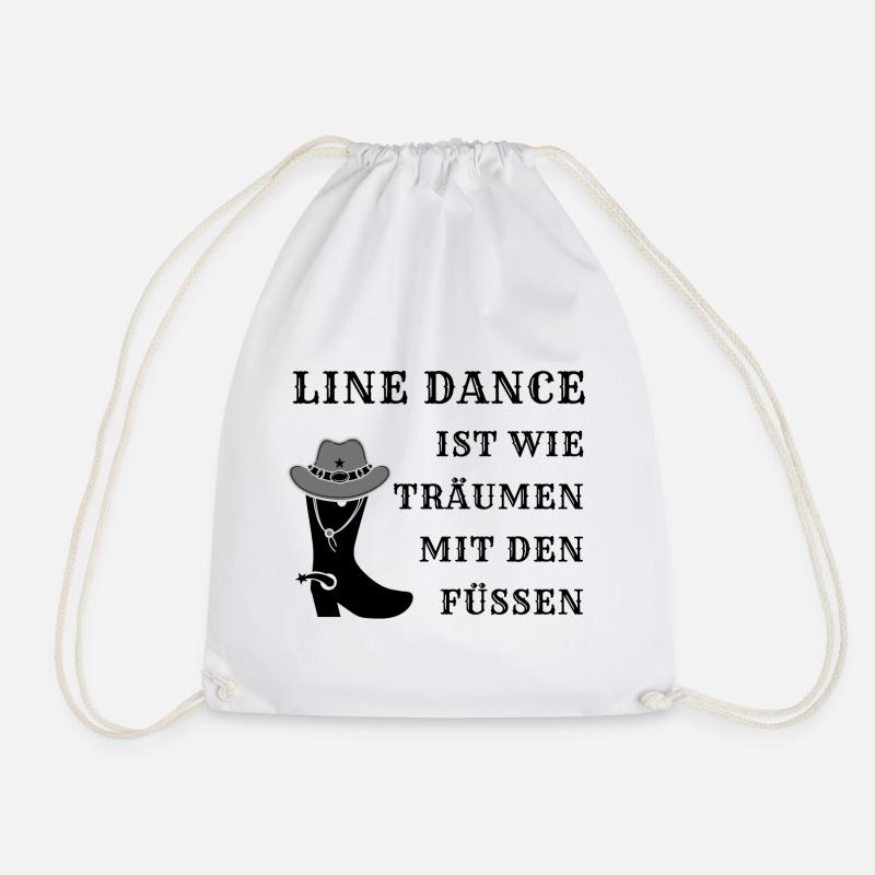 Geschenk: Line Dance ist wie Träumen mit den Füßen - Turnbeutel - Weiß