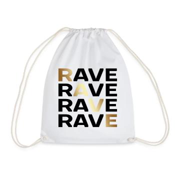 RAVE RAVER TECHNO - Turnbeutel - Weiß - Vorne
