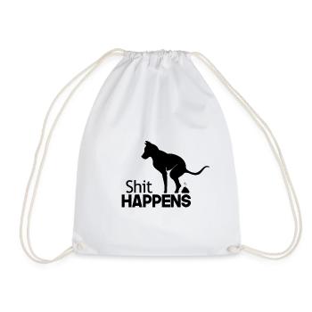 Ça arrive, chien drôle, - Sac de sport léger - blanc - Devant