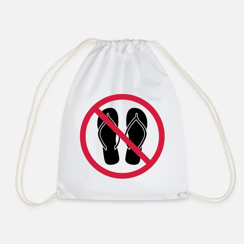 keine flip flops verboten schild zone gebiet clipa - Turnbeutel - Weiß
