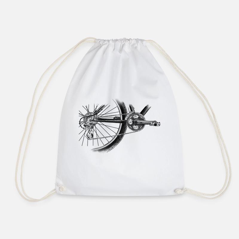 wheel - Drawstring Bag - white