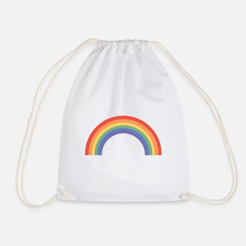 Rainbow lgbt gift - Drawstring Bag - white