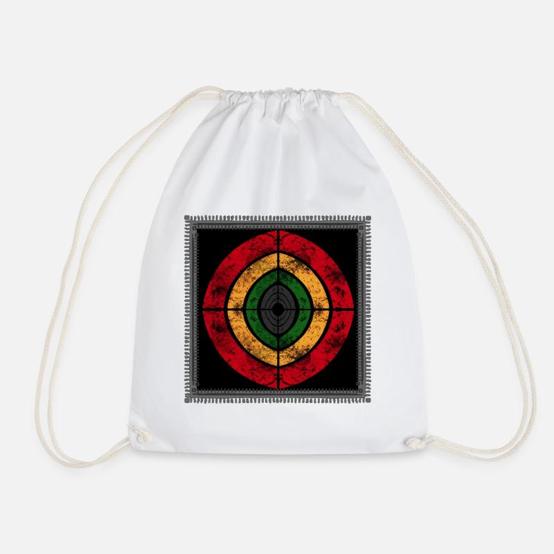 Abstrakter Reggae-Design in Retrofarben - Turnbeutel - Weiß