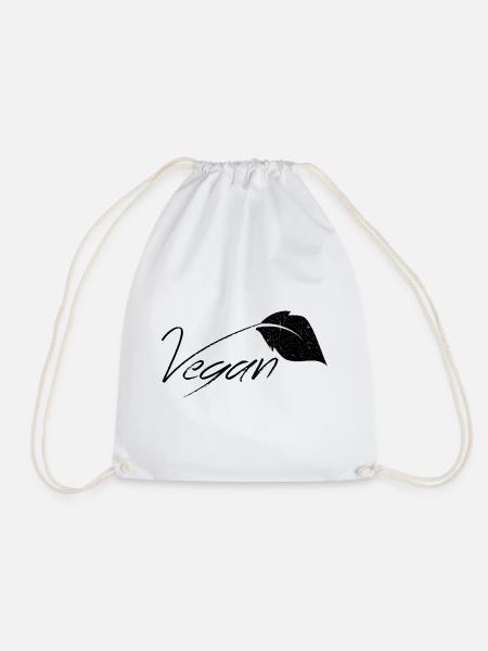 Vegan Veganer Fleischfrei Geschenk - Turnbeutel - Weiß