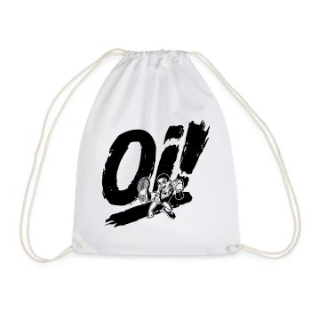 Oi! – Dancing Skinhead (black) - Turnbeutel - Weiß - Vorne