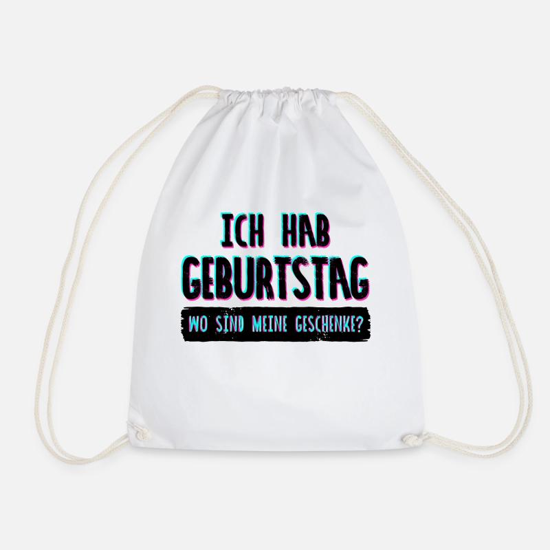 Geburtstagsgeschenk Geburtstagsspruch Geburtstag - Turnbeutel - Weiß