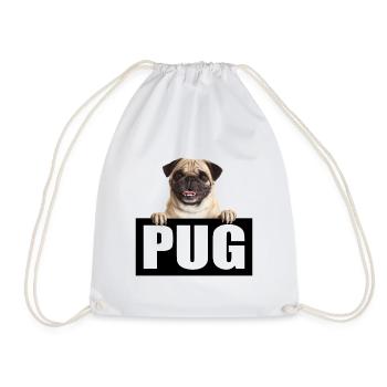 Pug Pug Dog Owner Fashion Dog - Drawstring Bag - white - Front