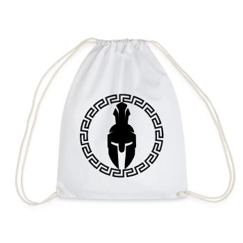 Spartan Helmet | Unisex T-shirt - Drawstring Bag - white - Front