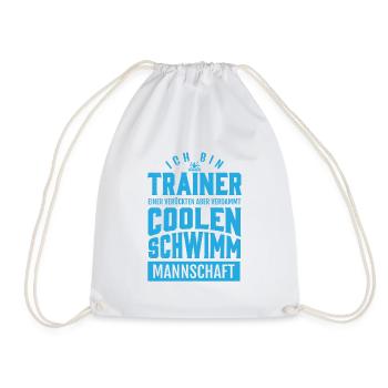 Schwimmen – Shirt Trainer Wassersport Geschenk - Turnbeutel - Weiß - Vorne