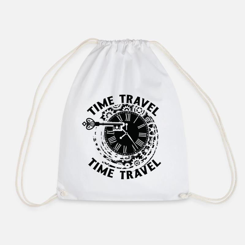 Time travel time machine future Futuristic city - Drawstring Bag - white