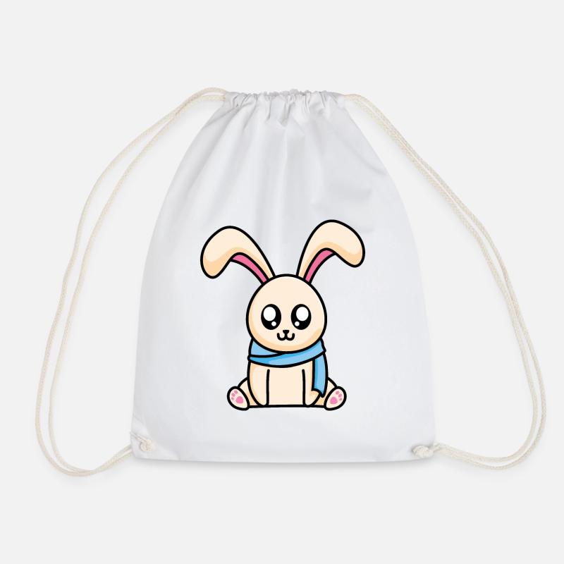 Hase mit Schal - Turnbeutel - Weiß