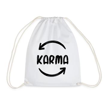 Karma Rebirth Buddhism Spirituality Say - Drawstring Bag - white - Front