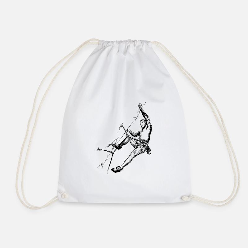 Climber climbing - Drawstring Bag - white