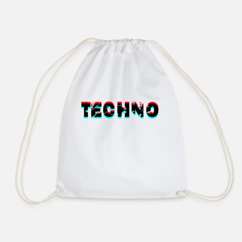 techno music design - Turnbeutel - Weiß