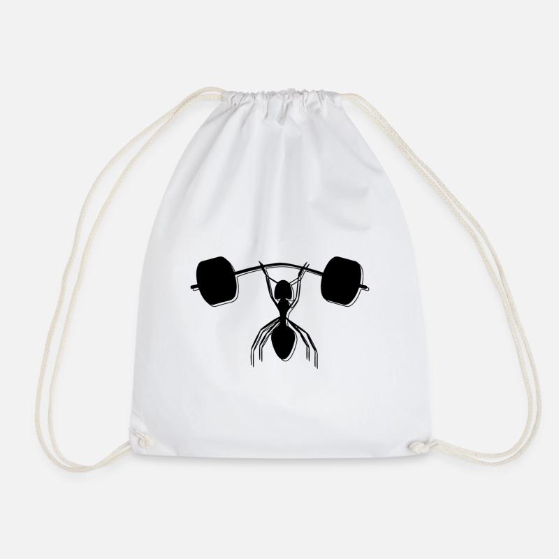 Fitness - Weight Training - Muscles - Drawstring Bag - white