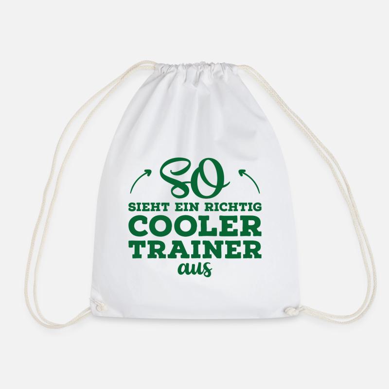 So sieht ein cooler Trainer aus Fussball Geschenk - Turnbeutel - Weiß