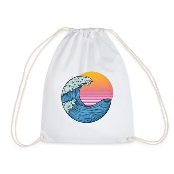 Vague avec soleil - Sac de sport léger - blanc - Devant