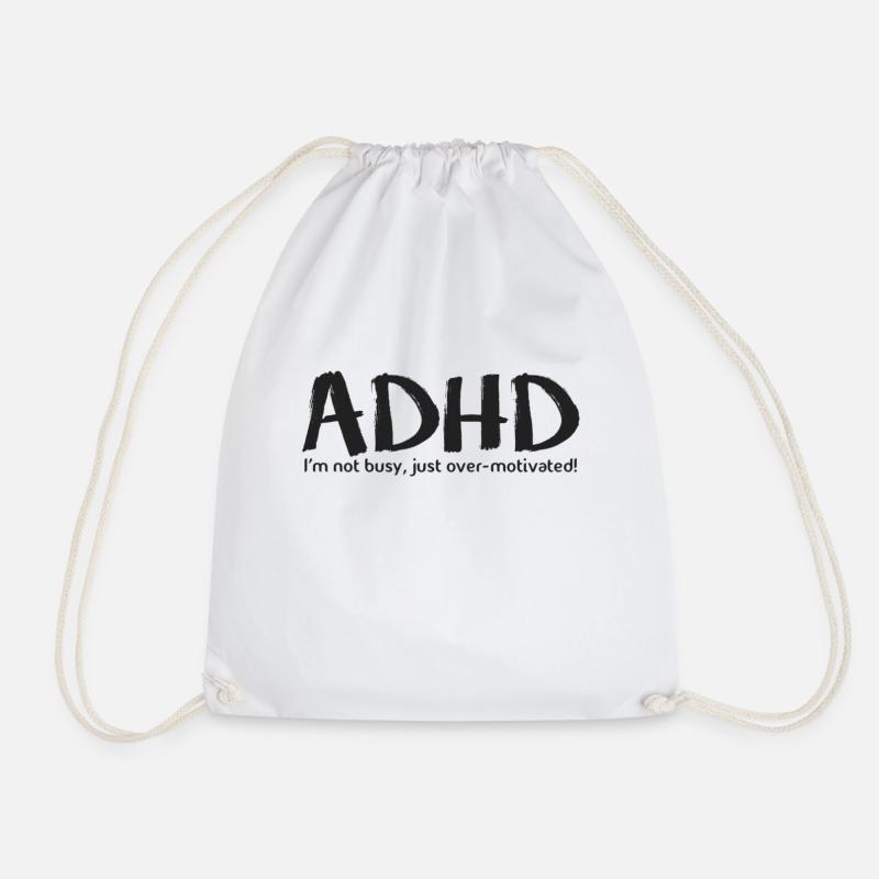 ADHD - Drawstring Bag - white