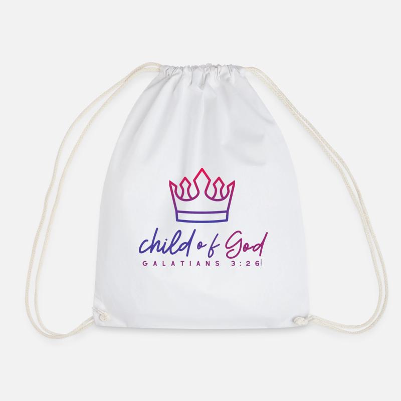 Child of God - Drawstring Bag - white
