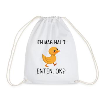 Ich mag halt Enten ok Geschenk - Turnbeutel - Weiß - Vorne