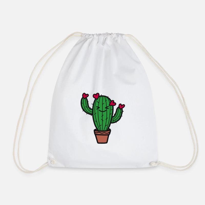 Cactus love - Drawstring Bag - white