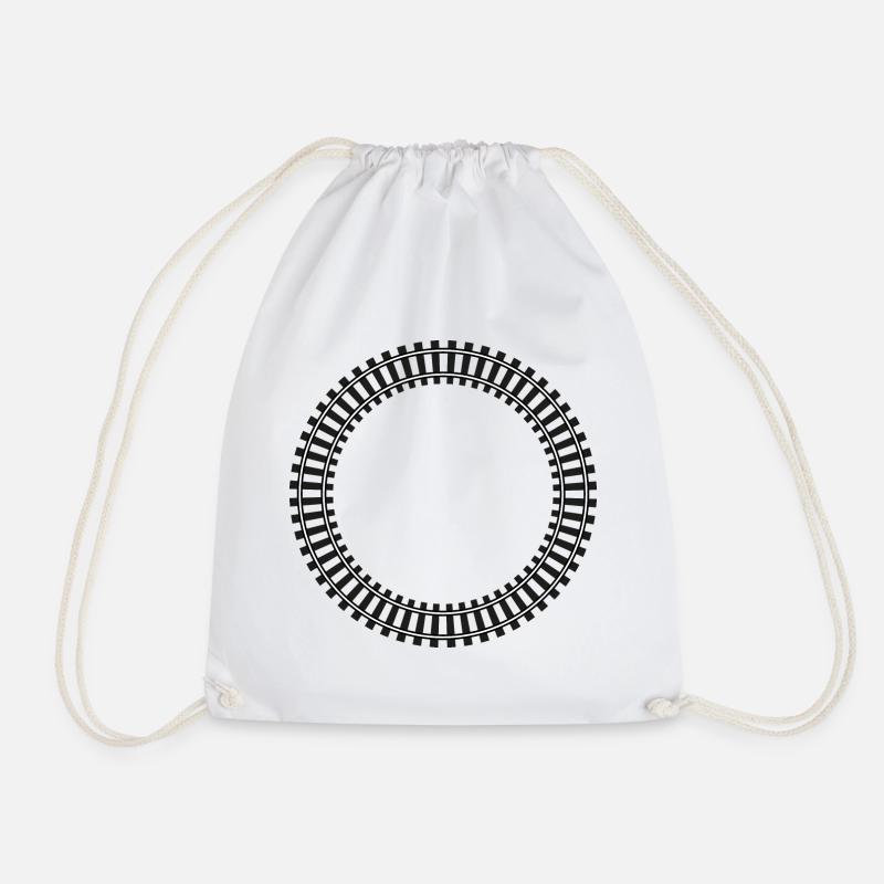 Model Railway Frame Rail Network - Drawstring Bag - white