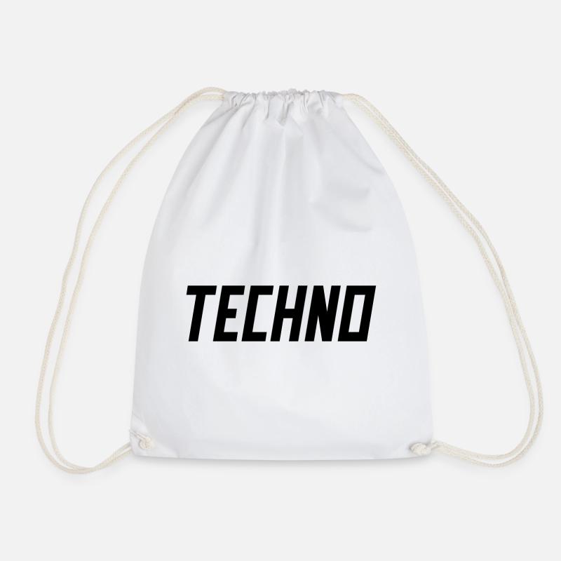 TECHNO Party Rave Techno 90s 90er - Turnbeutel - Weiß