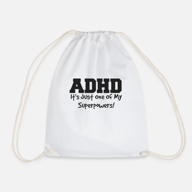 ADHD - Drawstring Bag - white