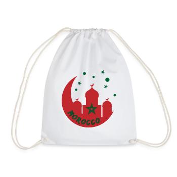 Morocco mosque design - Drawstring Bag - white - Front