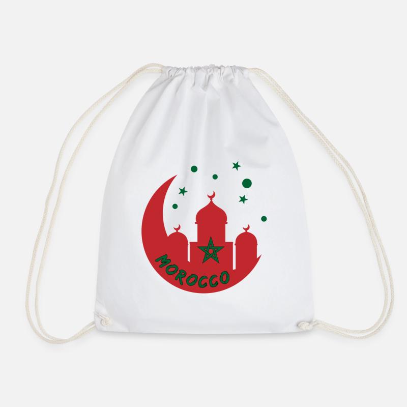 Morocco mosque design - Drawstring Bag - white