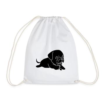 mops - Turnbeutel - Weiß - Vorne
