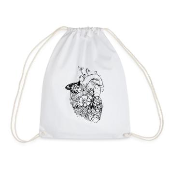 Coeur fleur - Sac de sport léger - blanc - Devant