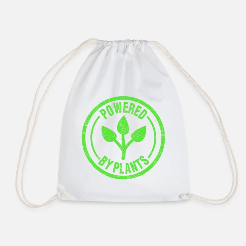 Powered By Plants - Drawstring Bag - white