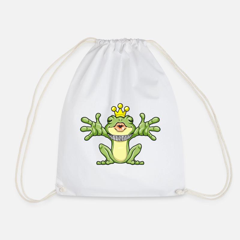 Frosch als Froschkönig mit Krone - Turnbeutel - Weiß