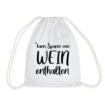 kann Spuren von Wein enthalten - Turnbeutel - Weiß - Vorne