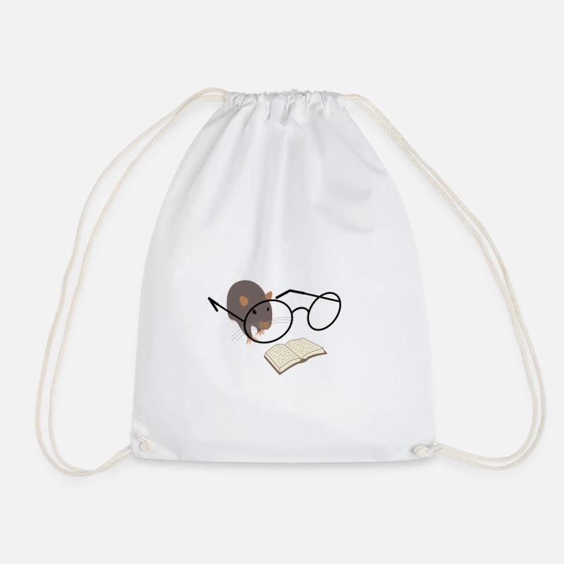 Leseratte mit Brille – süßer Bücherfreund - Turnbeutel - Weiß