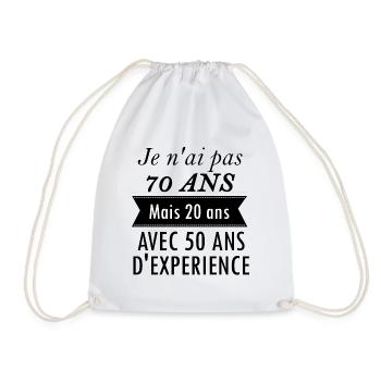 Cadeau anniversaire 70 ans - Sac de sport léger - blanc - Devant
