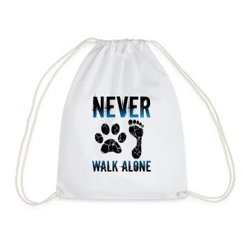 Never walk alone - Drawstring Bag - white - Front
