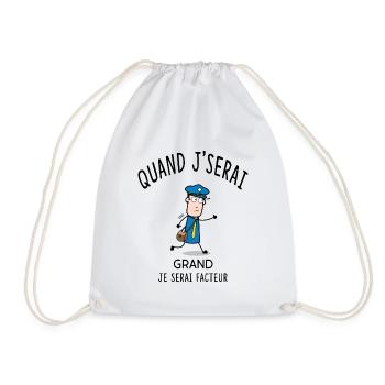 QUAND JE SERAI GRAND JE SERAI FACTEUR - Sac de sport léger - blanc - Devant
