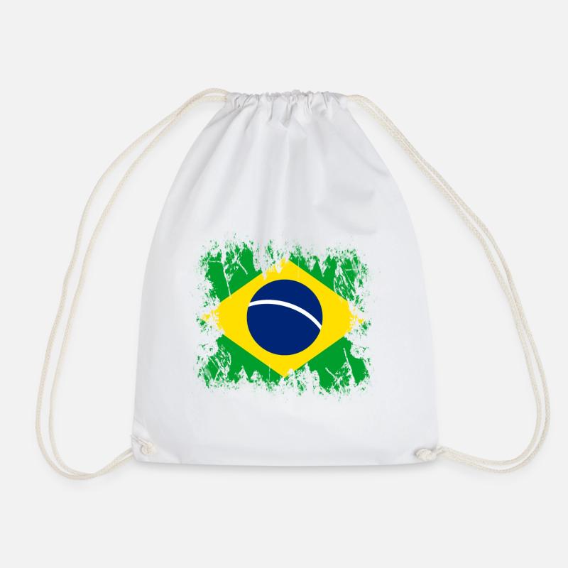 Brazil Brazil - Drawstring Bag - white