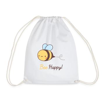 Abeille mignonne heureuse, Bee Pun - Sac de sport léger - blanc - Devant