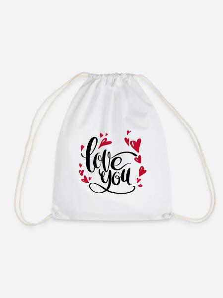 i love you | herzen | für paare - Turnbeutel - Weiß