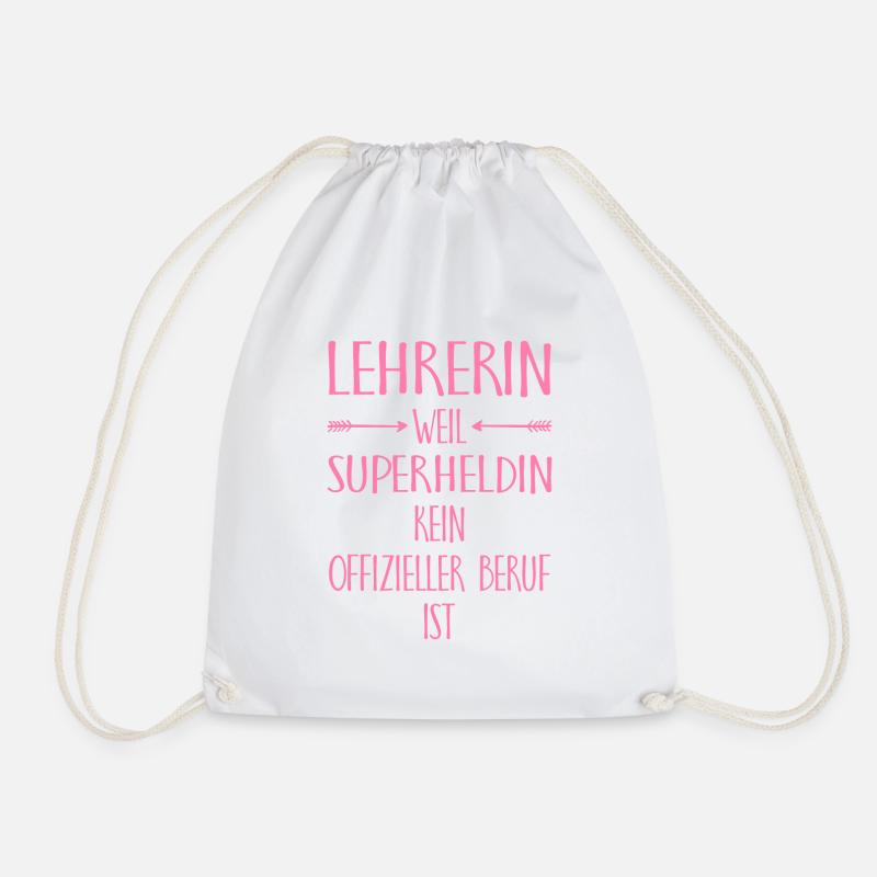 Lehrerin weil superheldin Lehrers Geschenk Schule - Turnbeutel - Weiß