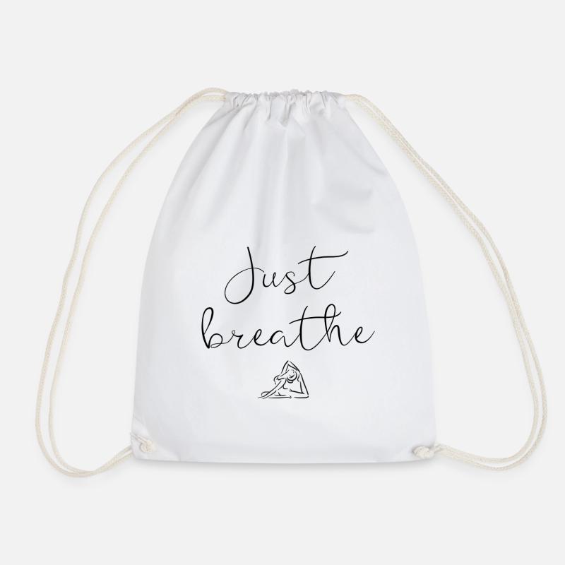 Just Breathe - Drawstring Bag - white