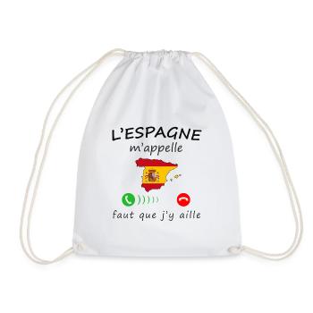 L'Espagne m'appelle de la collection "appel" - Sac de sport léger - blanc - Devant
