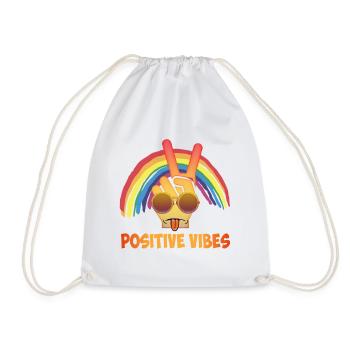 Positive vibes - Drawstring Bag - white - Front
