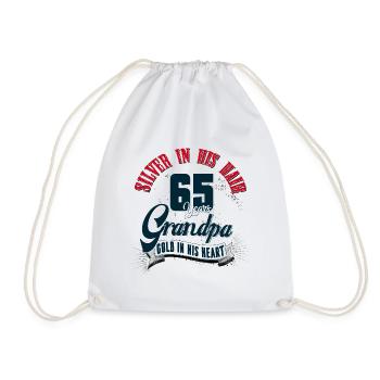 Grand-père, 65e anniversaire, 65 ans, cadeau - Sac de sport léger - blanc - Devant
